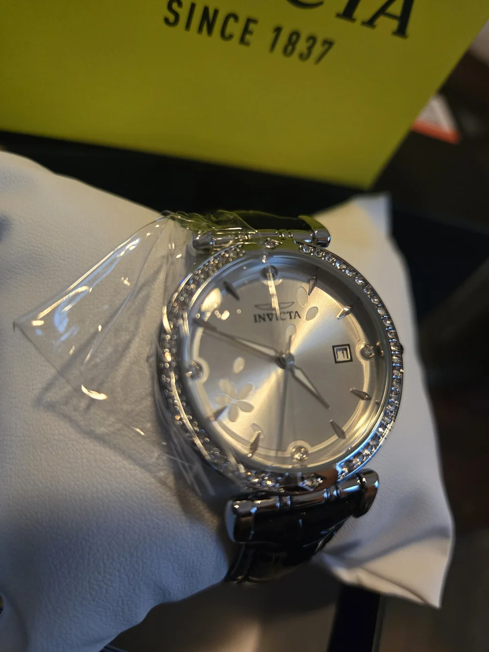 70312 Invicta Celestial Silver-Tone Crystal Floral Dial Women's Watch 33.2mm